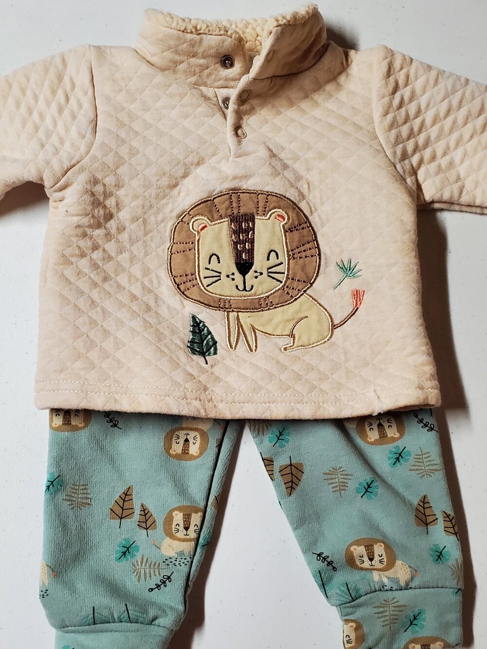 Baby on Board Lion Quilted 2-Piece Outfit Set (3-6 Months) - Item #1,019